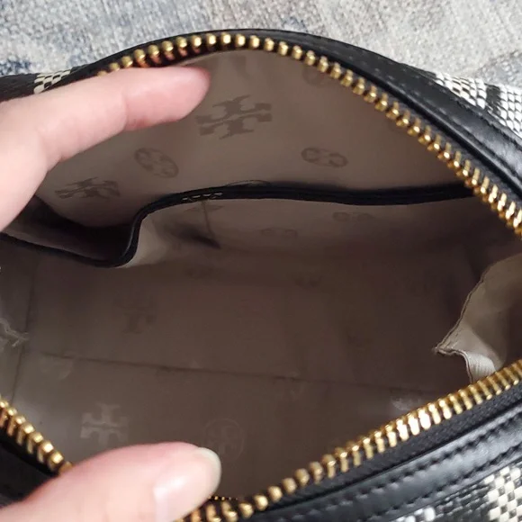 Tory Burch Robinson Plaid Boston Satchel Bag Purse with Crossbody Strap - Picture 7 of 16